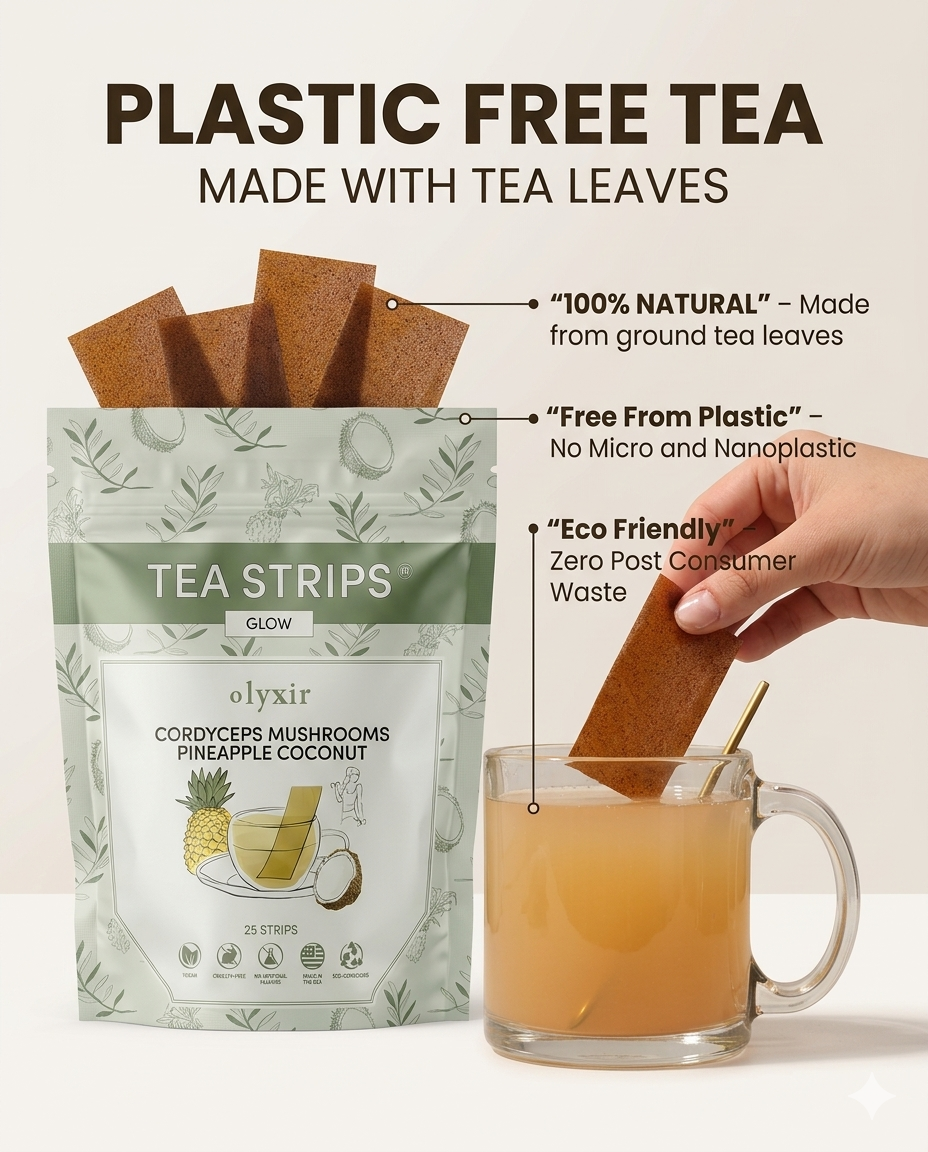 Perform Tea Strips | Cordyceps Mushrooms Pineapple Coconut Tea Strips | Makes 25 Cups of Tea