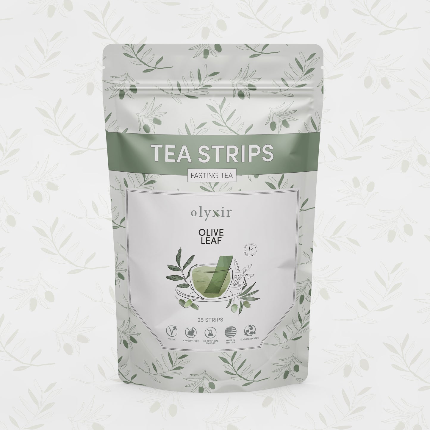 Fasting Tea | Original Olive Leaf Tea Strips | 25 Servings