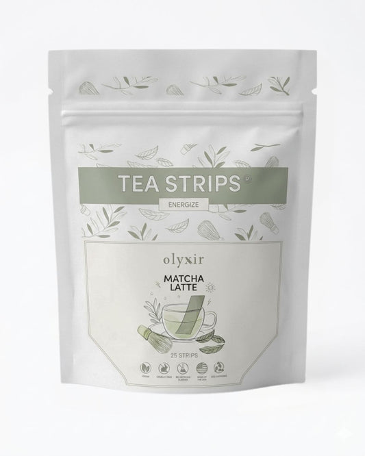 Energize Tea | Matcha Latte Tea Strips | Makes 25 Cups of Tea
