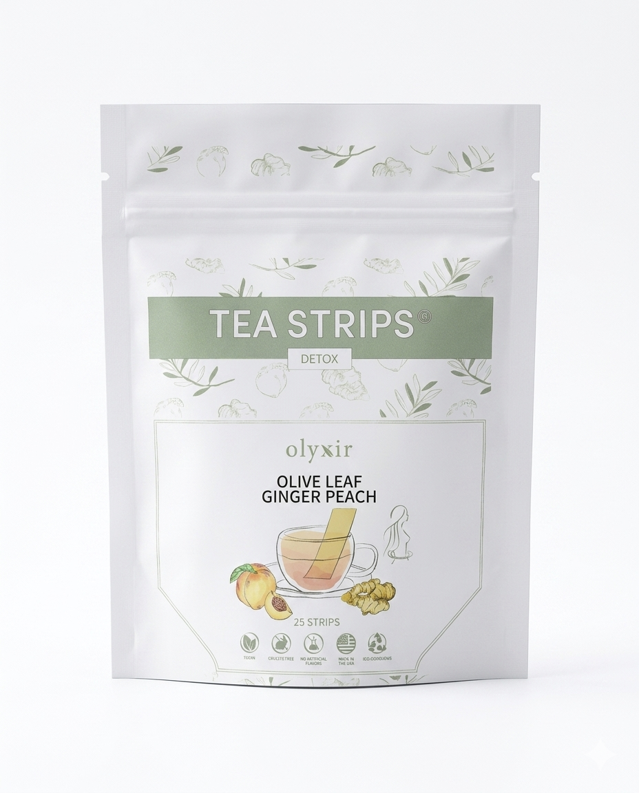 Detox | Ginger Peach Tea Strips | Makes 25 Cups of Tea