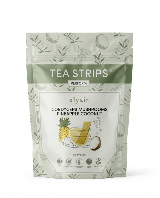 Perform Tea Strips | Cordyceps Mushrooms Pineapple Coconut Tea Strips | Makes 25 Cups of Tea