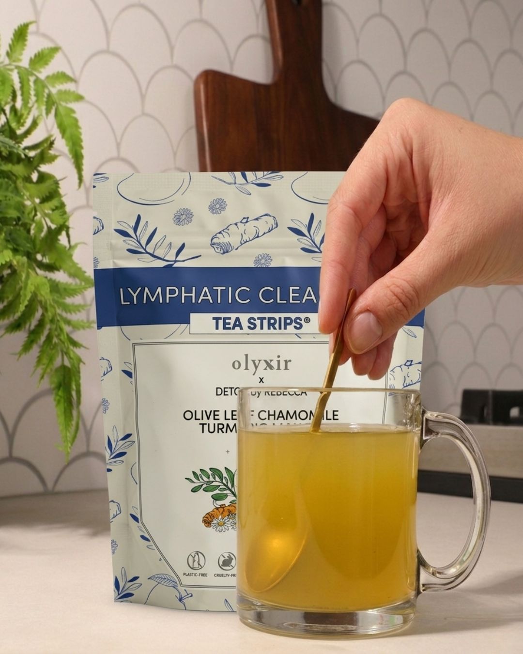 Lymphatic Cleanse PM | Olive Leaf Chamomile Turmeric Mango | Makes 25 Cups of Tea