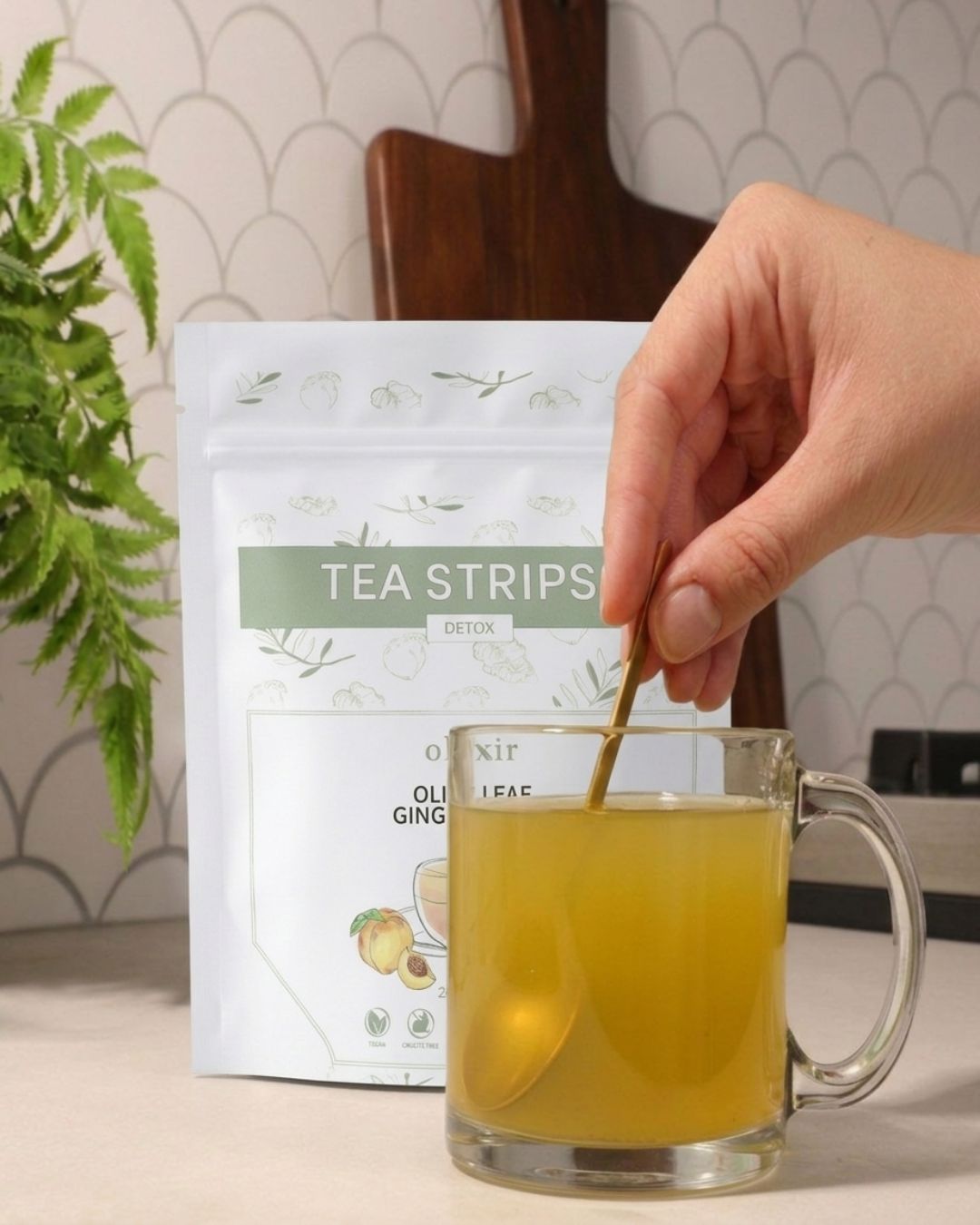 Detox | Ginger Peach Tea Strips | Makes 25 Cups of Tea