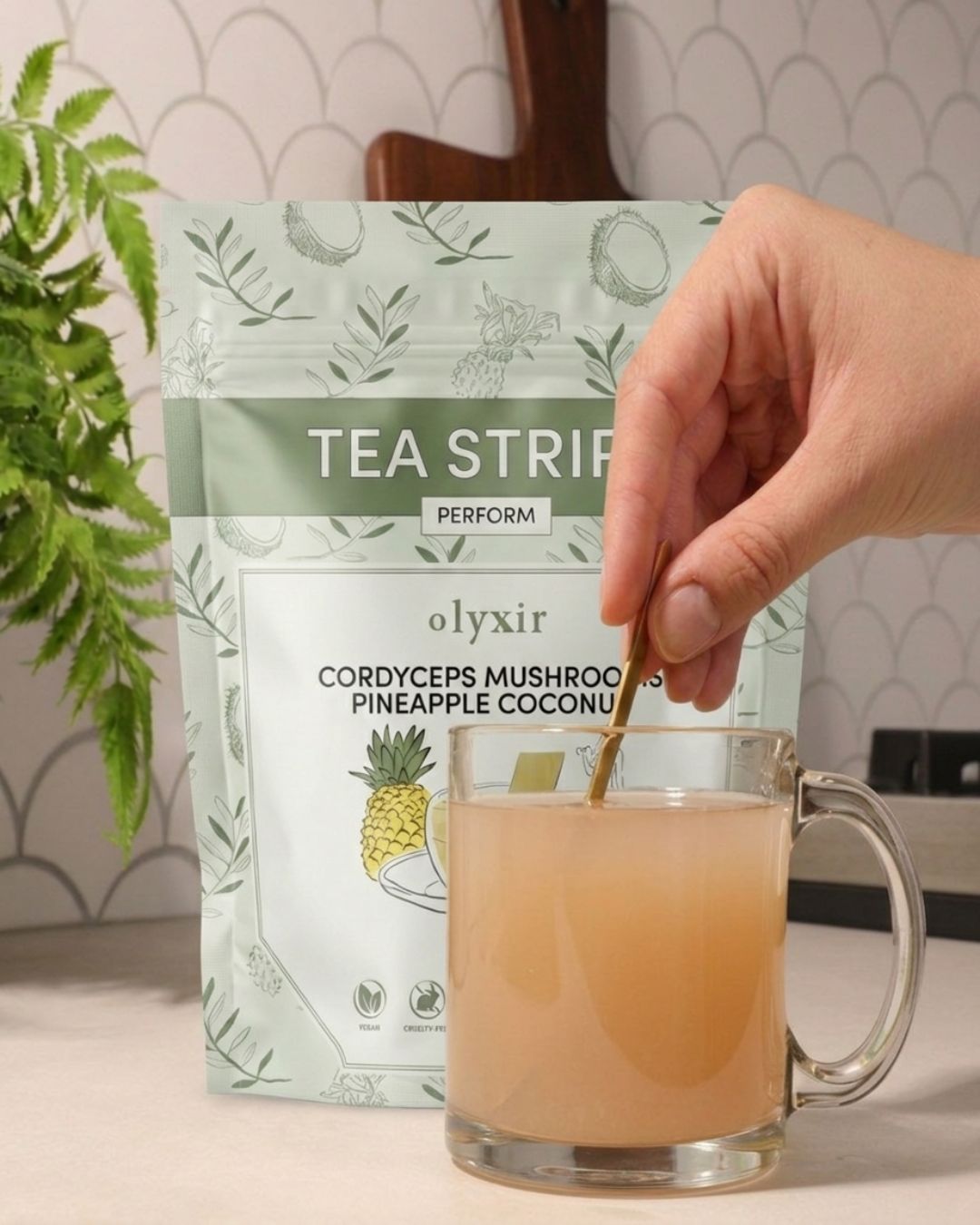 Perform Tea Strips | Cordyceps Mushrooms Pineapple Coconut Tea Strips | Makes 25 Cups of Tea
