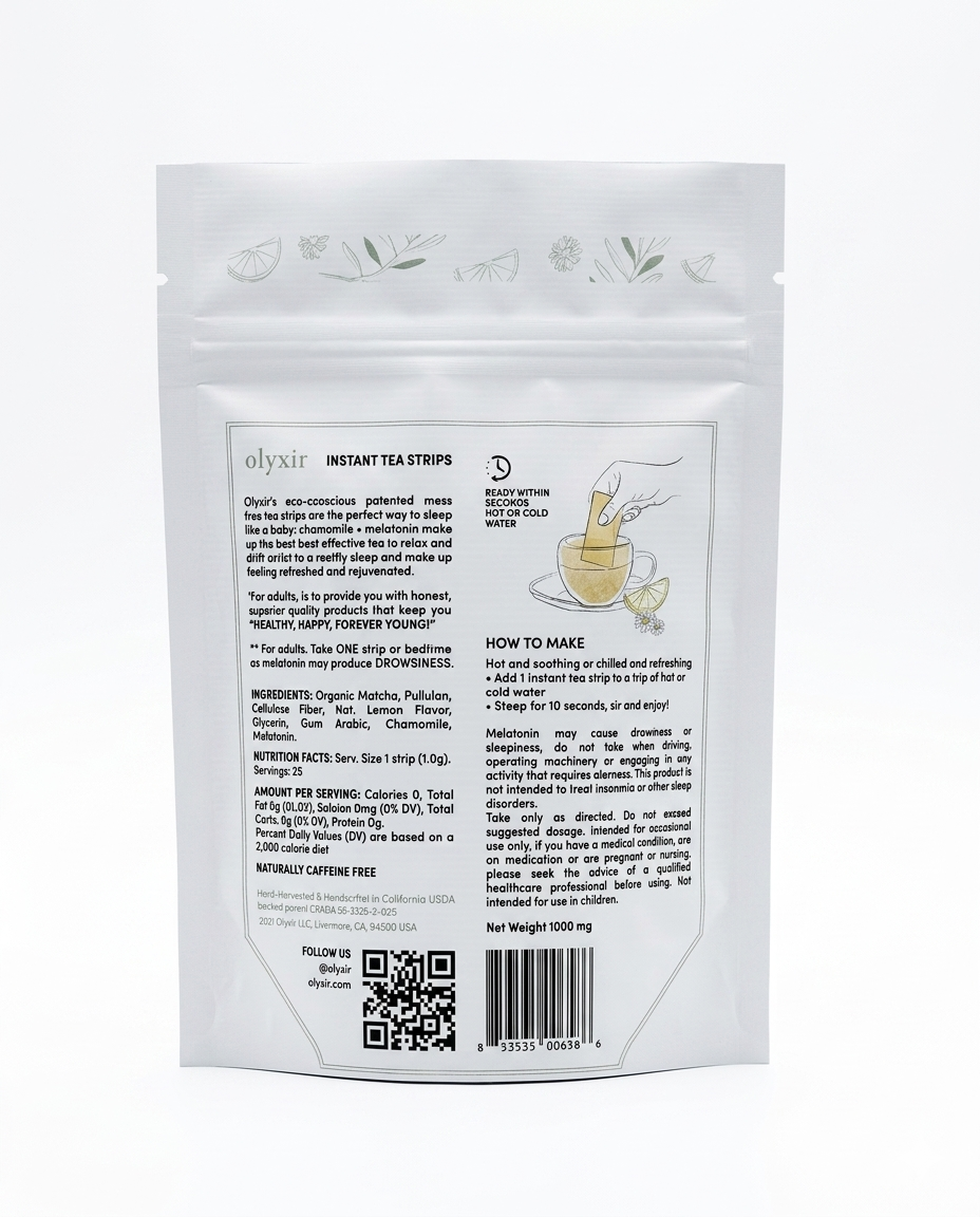 Sleep Tea Strips | Chamomile | Makes 25 Cups of Tea