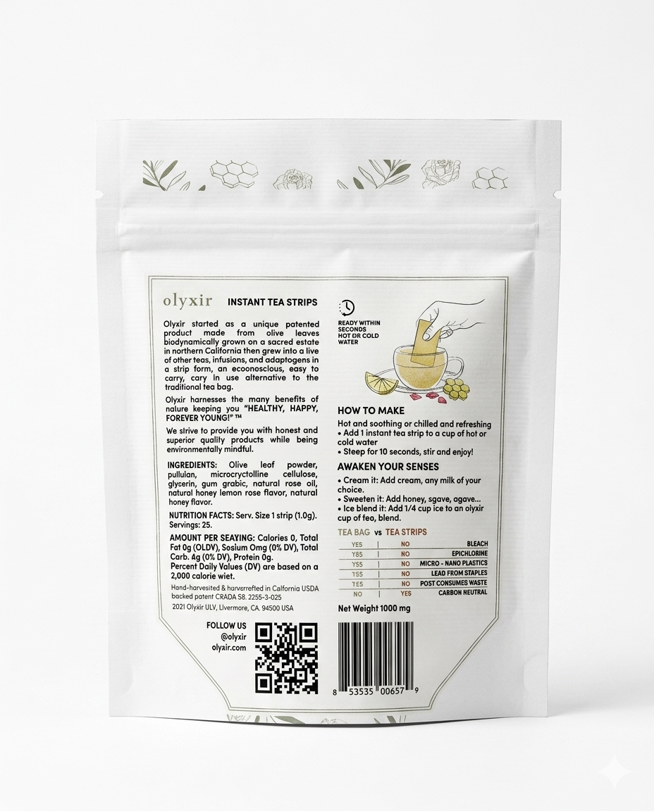 Hello Gorgeous | Olive Leaf Honey Lemon Rose | Makes 25 Cups of Tea