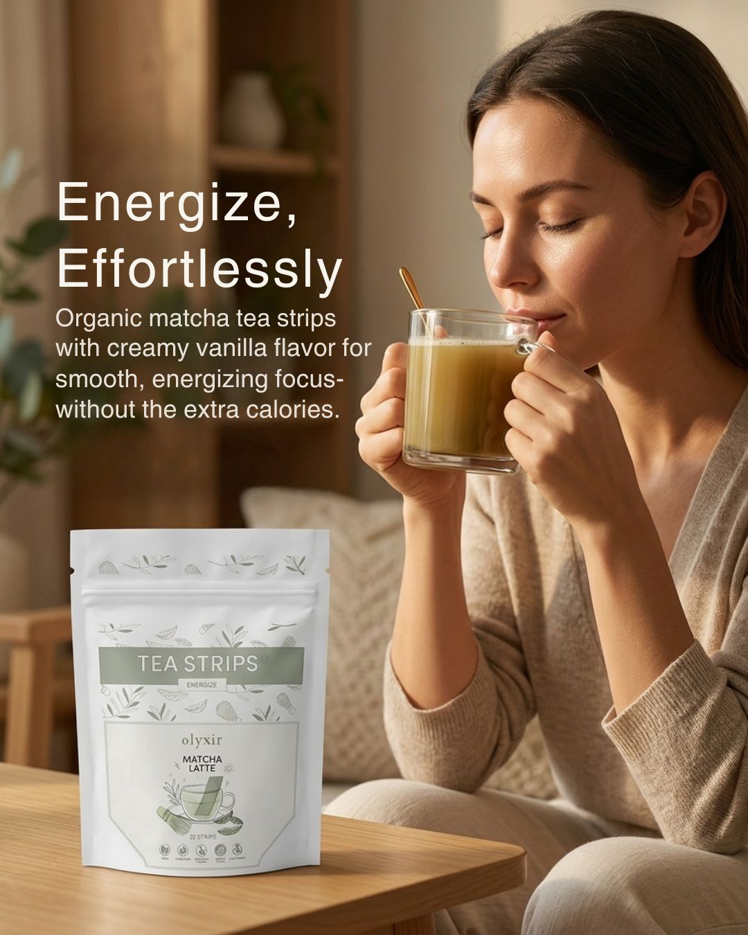 Energize Tea Strips- Matcha Latte On The Go - Olyxir Tea