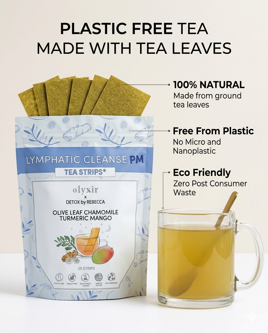 Lymphatic Cleanse PM | Olive Leaf Chamomile Turmeric Mango | Makes 25 Cups of Tea