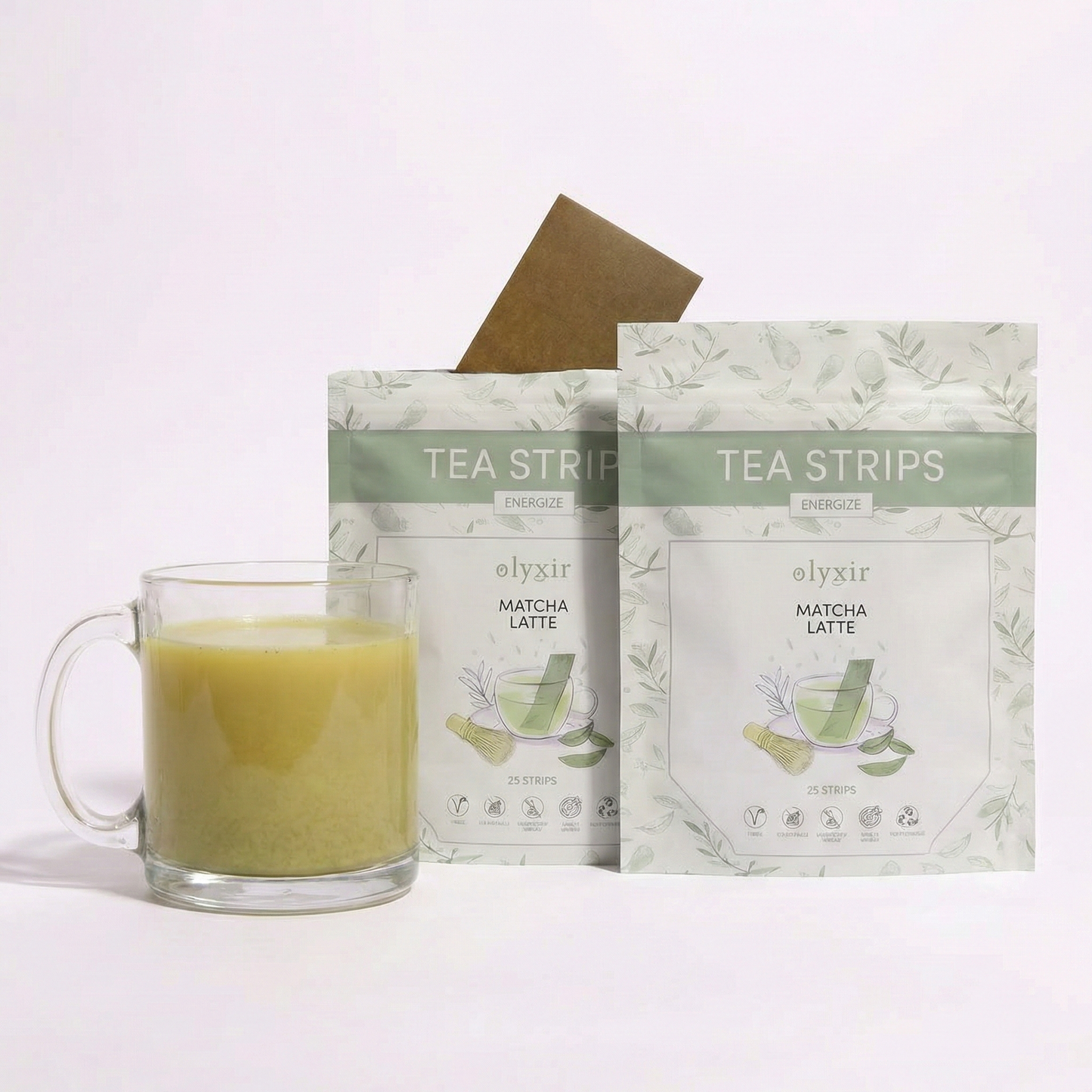 Energize Tea | Matcha Latte Tea Strips | 25 Servings