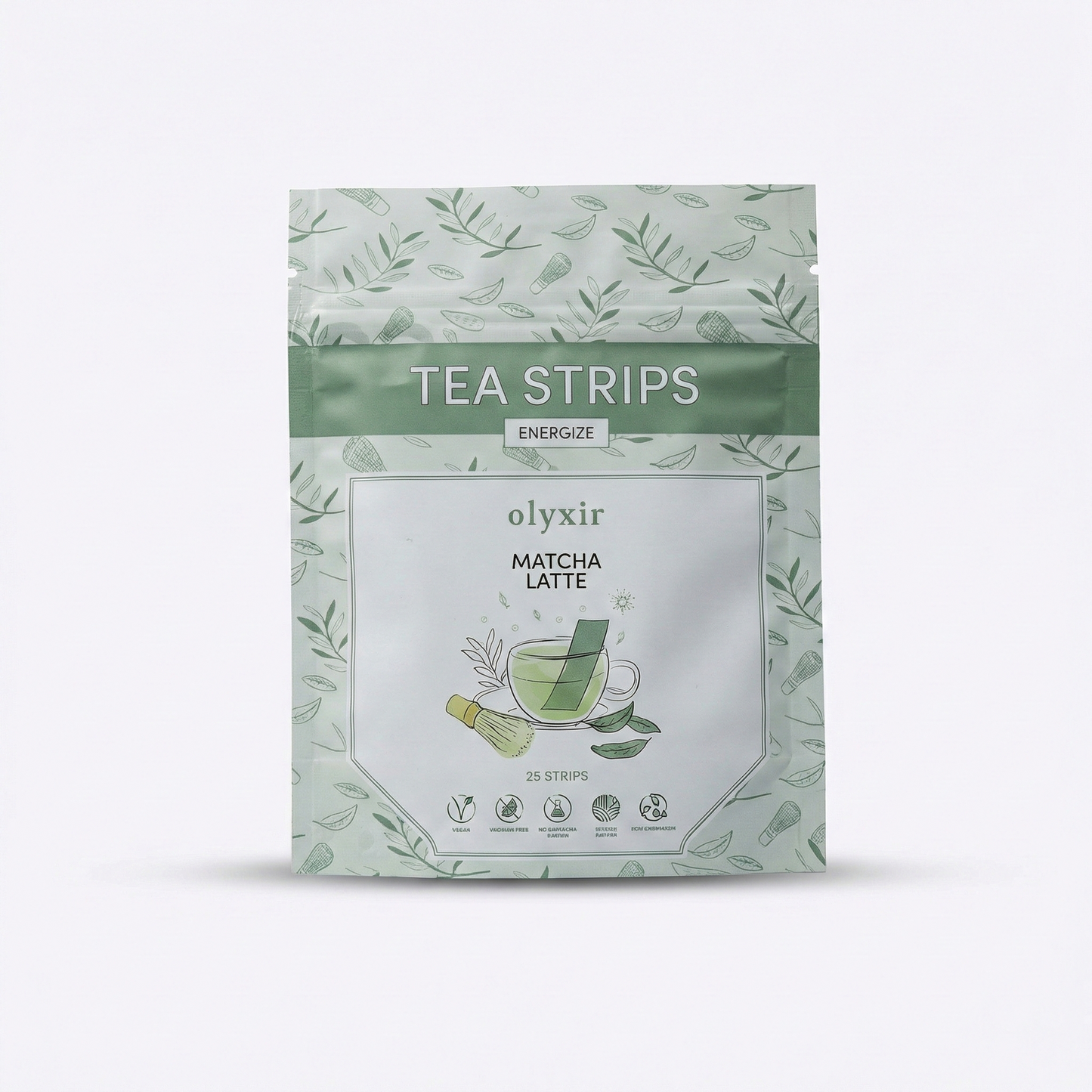 Energize Tea | Matcha Latte Tea Strips | 25 Servings