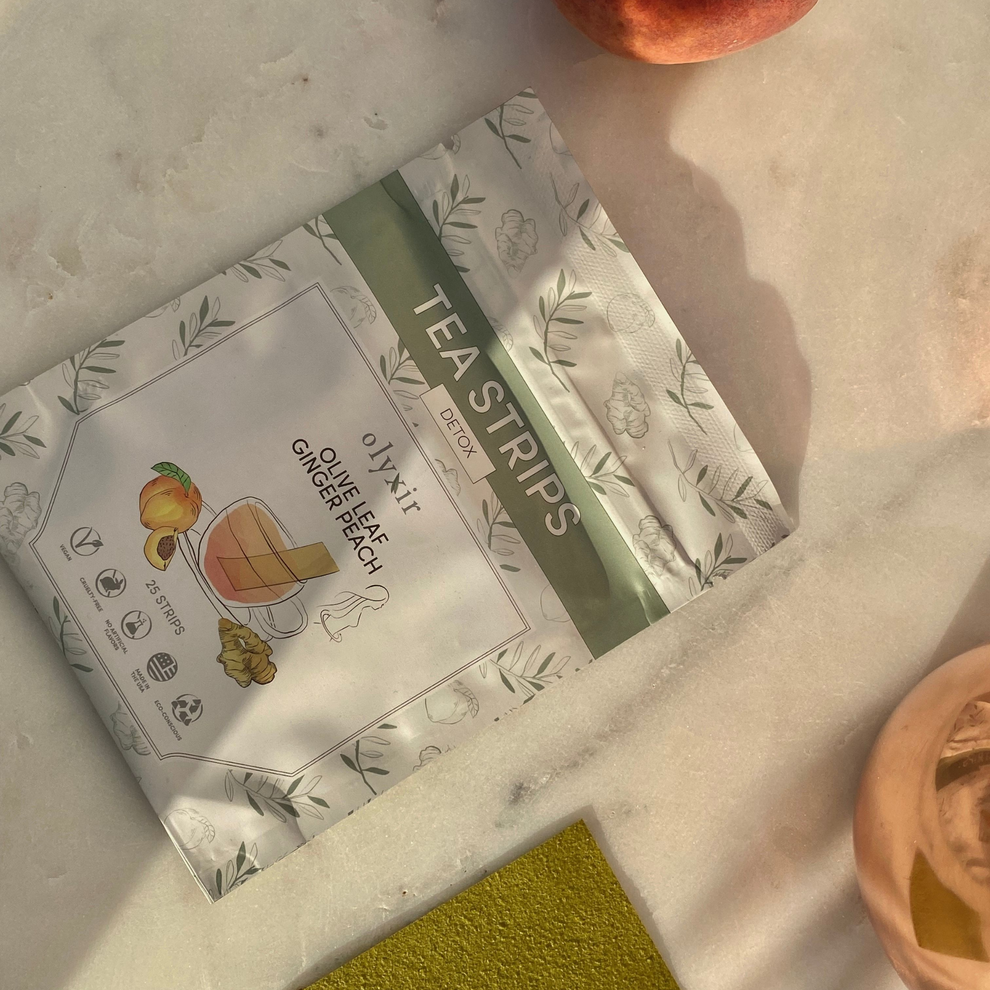 Detox Tea - Olyxir Olive Leaf Ginger Peach Tea Strips
