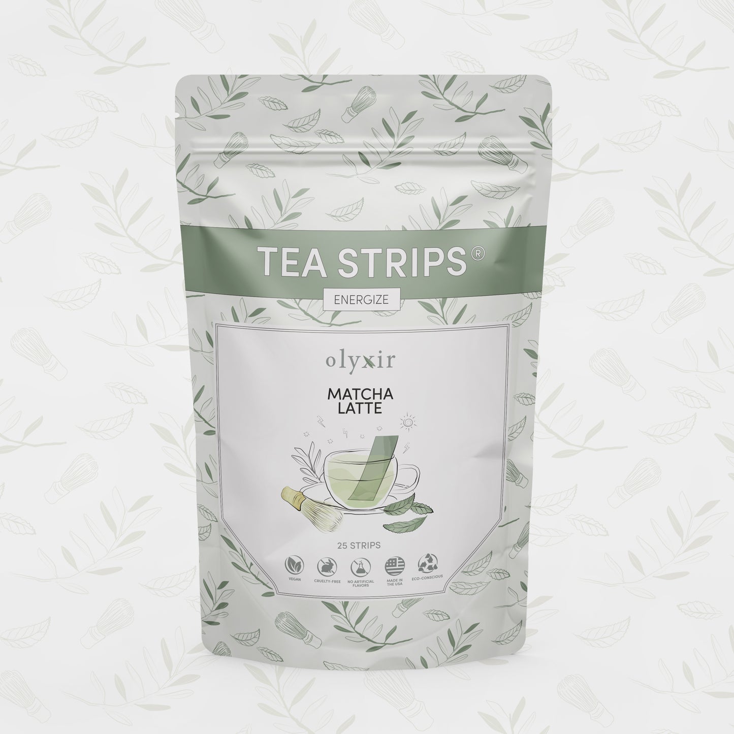 Energize Tea | Matcha Latte Tea Strips | 25 Servings